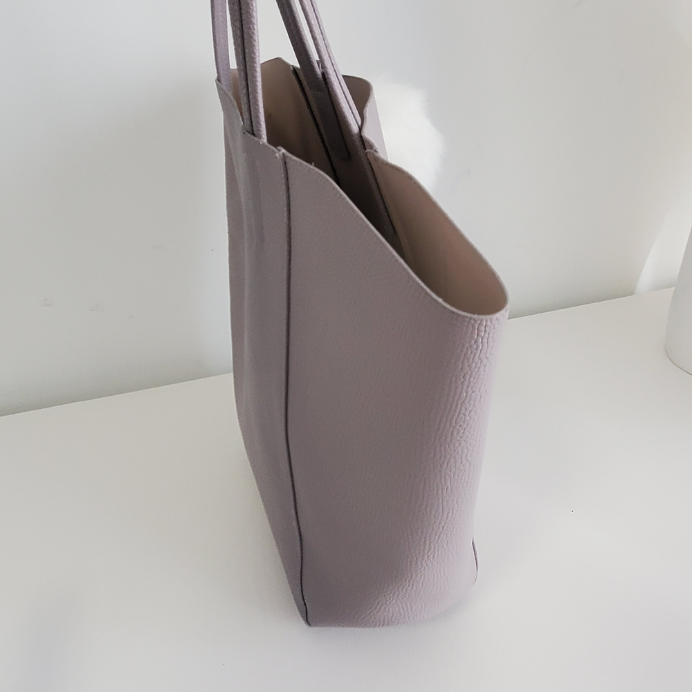 Dusty Purple Tote Bag with White Pom Pom - Picture 3 of 5
